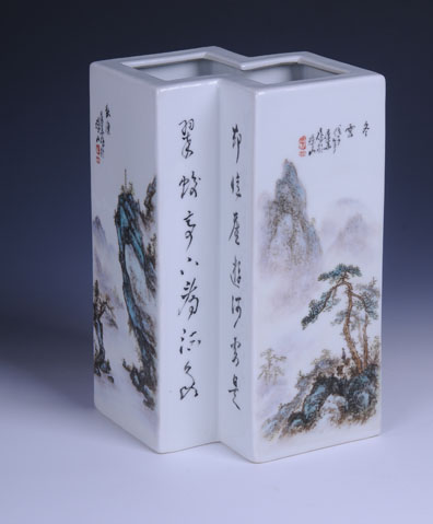 四季山水鑲器