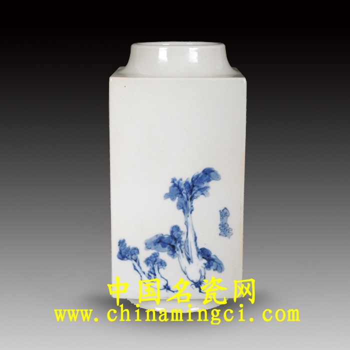中國名瓷網(wǎng) 蔬果圖琮式瓶