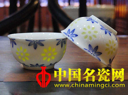 景德鎮(zhèn)陶瓷 青花玲瓏茶具