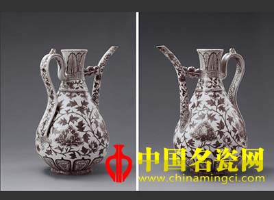 明洪武 釉里紅纏枝蓮花卉執(zhí)壺