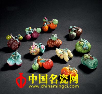 清 粉彩象生瓷