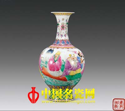 清 康熙五彩八仙紋尊
