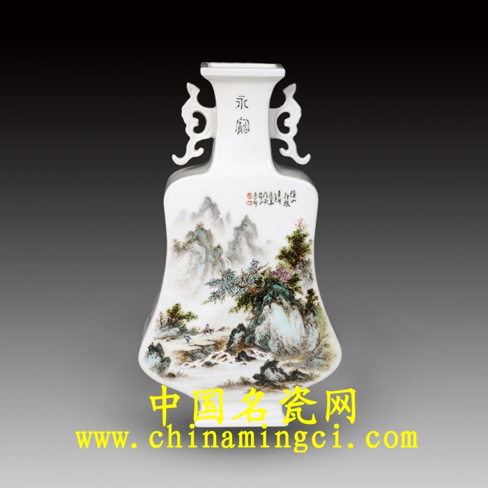 景德鎮(zhèn)陶瓷藝術(shù)家 江葆華 《溪山行旅》