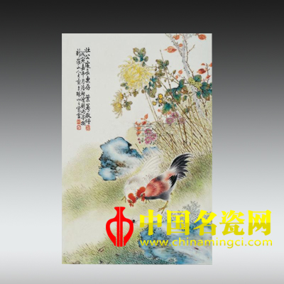 粉彩大吉圖瓷板