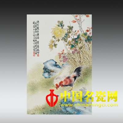 粉彩大吉圖瓷板