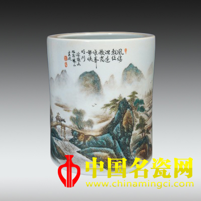 徐煥文款粉彩筆筒