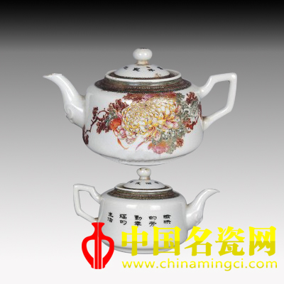 1950年代 王步粉彩菊花茶壺