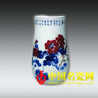 青花釉里紅“四時(shí)如春”瓶