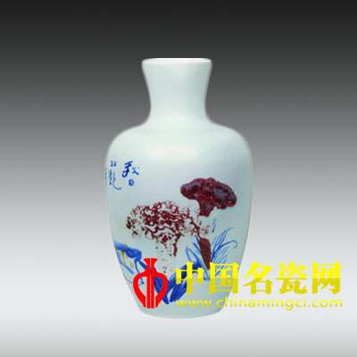 青花釉里紅“秋日雙艷”瓶