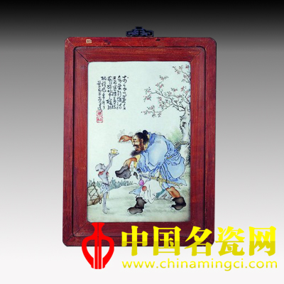 王琦繪粉彩靈馗瓷板