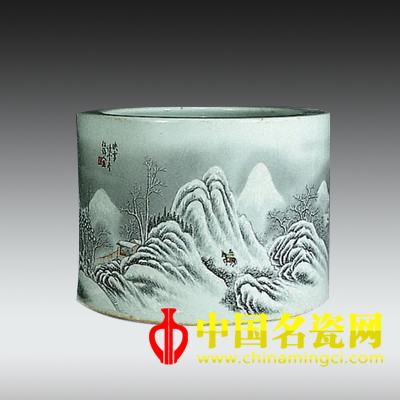 何許人繪“映雪讀書”筆筒