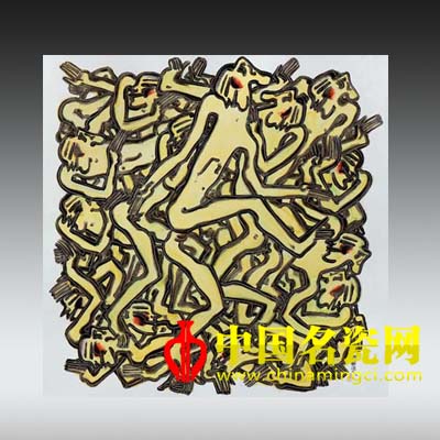 驚蟄 粉彩瓷板