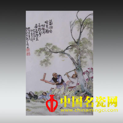 廣陵花瑞圖瓷板 