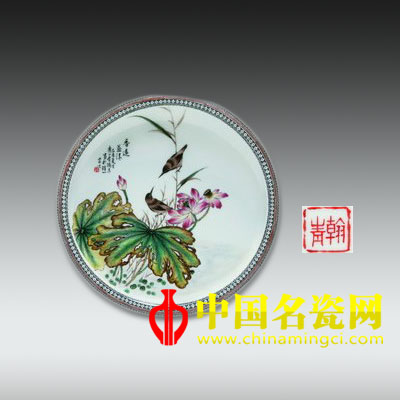 粉彩“香遠(yuǎn)益清圖”洗