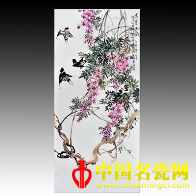 張松濤 萬紫千紅·粉彩瓷板