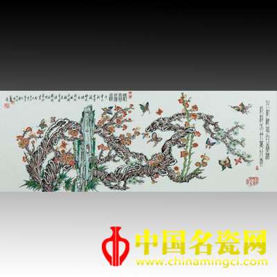 藍國華 清香溢遠　古彩瓷板