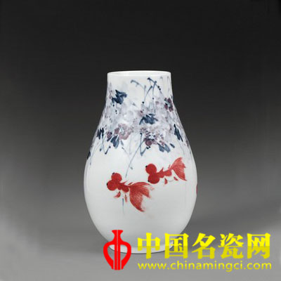 熊漢中 金玉滿堂　青花釉里紅瓷瓶