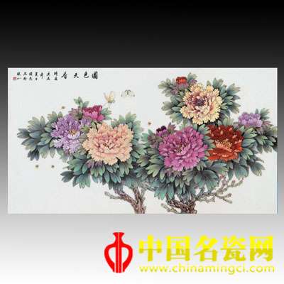 張曉杰 國色天香　粉彩瓷板