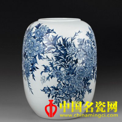 何炳欽 秋韻　青花瓷瓶