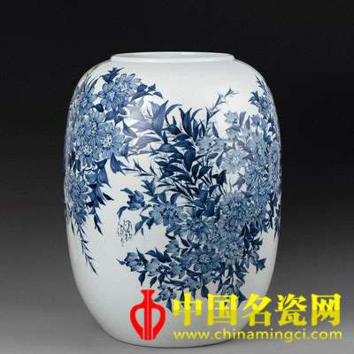 何炳欽 秋韻　青花瓷瓶