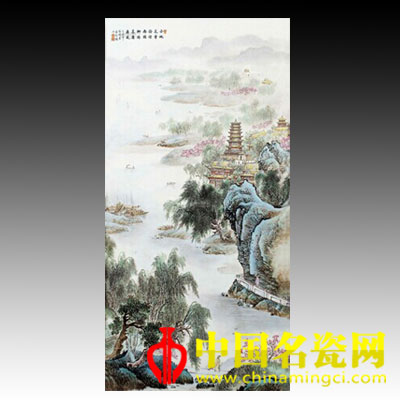 楊修勇 粉彩山水風(fēng)景圖大中堂