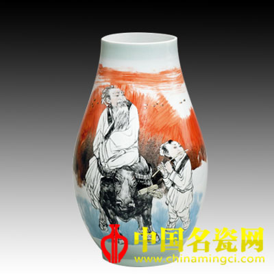 饒曉晴 彩繪紫氣東來橄欖瓶