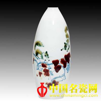 李菊生 高溫顏色釉松鼠橄欖瓶