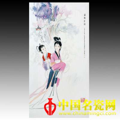 方復(fù) 粉彩西廂記人物故事瓷板