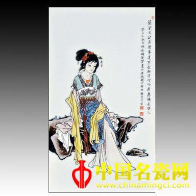 陳淑娟 古彩仕女“鶯鶯”瓷板