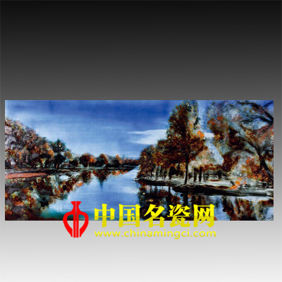 李泉“河畔風(fēng)景”高溫顏色釉瓷板