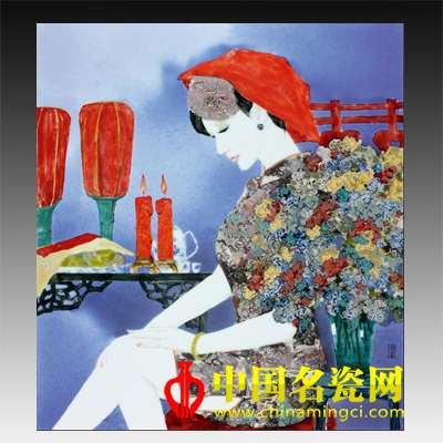 曠軍民"女人花"高溫顏色釉瓷板