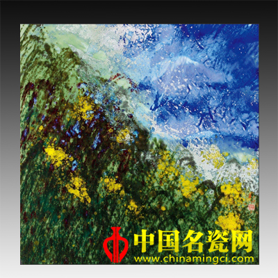 朱振洪“風景”高溫顏色釉瓷板