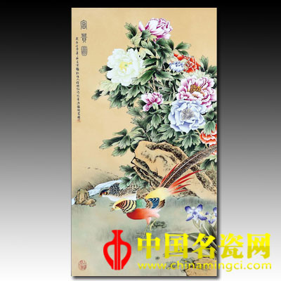 程曉紅 富貴圖 古雅彩裝飾瓷板