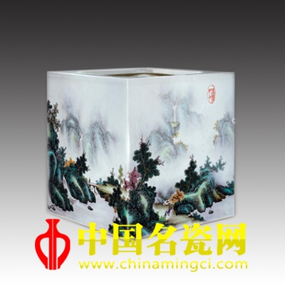 李志良 清風(fēng)曉岸·粉彩鑲器