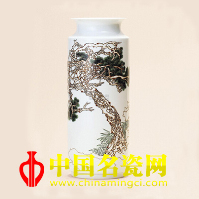 陶然 粉彩長生圖瓶