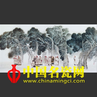 王衛(wèi)平 粉彩賦秋圖瓷板