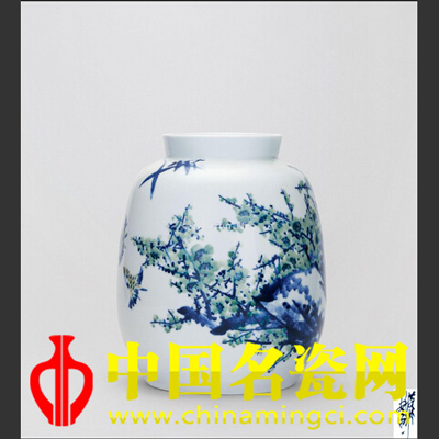 熊漢中 綜合裝飾迎春圖瓷瓶