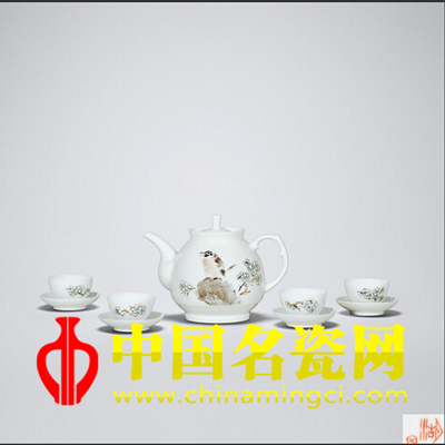 李進 粉彩“數(shù)點梅花天地心”茶具