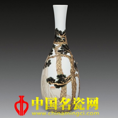 陶然 松紋水泣瓶?