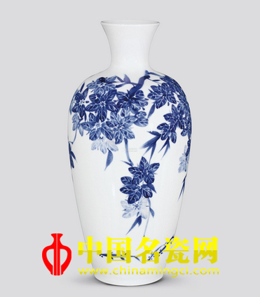 鄭云云 春水·青花瓷瓶