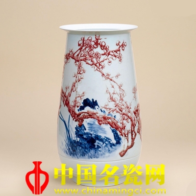 趙中良 清香青花釉里紅瓶