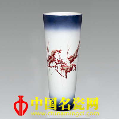 熊曉華 釉里紅 醉蝦 瓷瓶