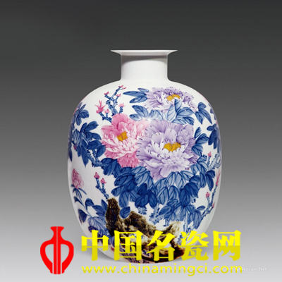 林正茂 國色天香 色釉斗彩瓷瓶