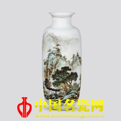 李一來(lái) 碧樹(shù)如煙覆晚波·粉彩瓷瓶 