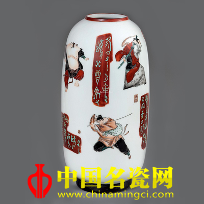 趙紫云 水滸英雄·粉彩瓷瓶