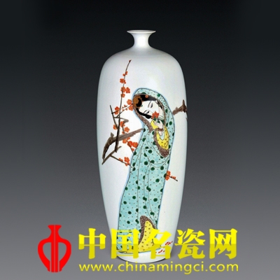 陳淑娟 古彩“賞梅一夢”瓷瓶