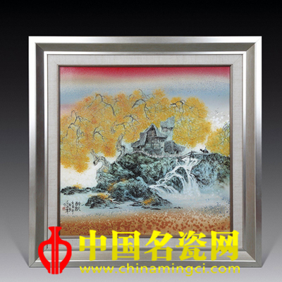 馮紹華 高溫顏色釉瓷板《醉秋》