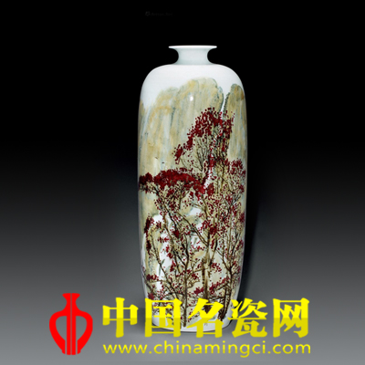 羅學(xué)正 楓樹(shù)林 高溫色釉瓷瓶