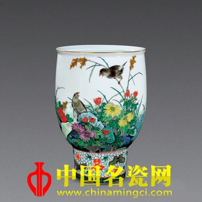 江月光 秋聲·古彩瓷瓶