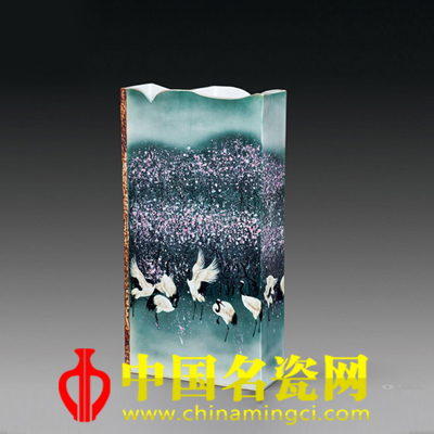 黃萍 鶴舞 顏色釉綜合裝飾鑲器